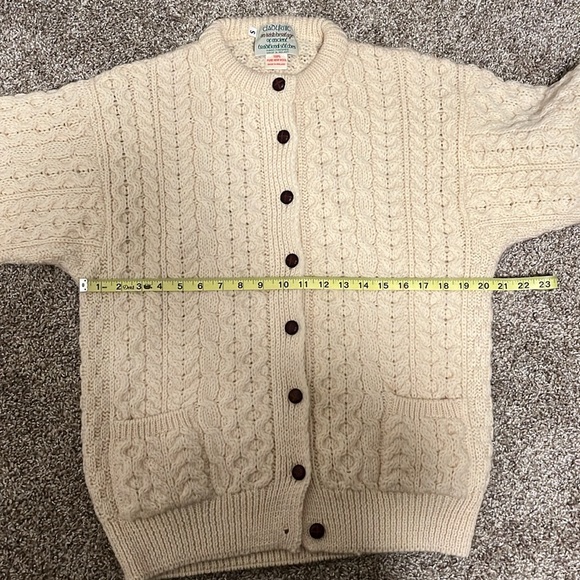 Aran Wool Cardigan Sweater - Picture 8 of 8